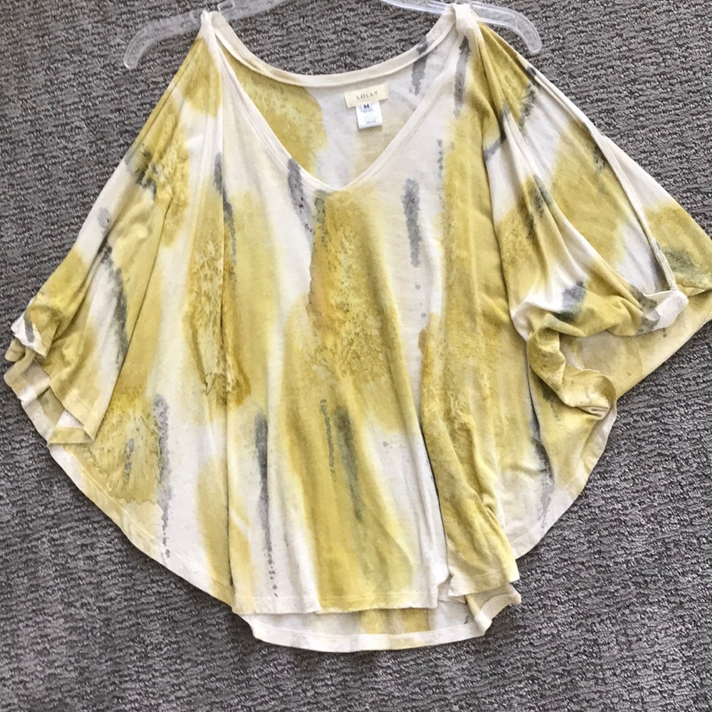 Lolly Grey mustard Poncho Tee Blouse